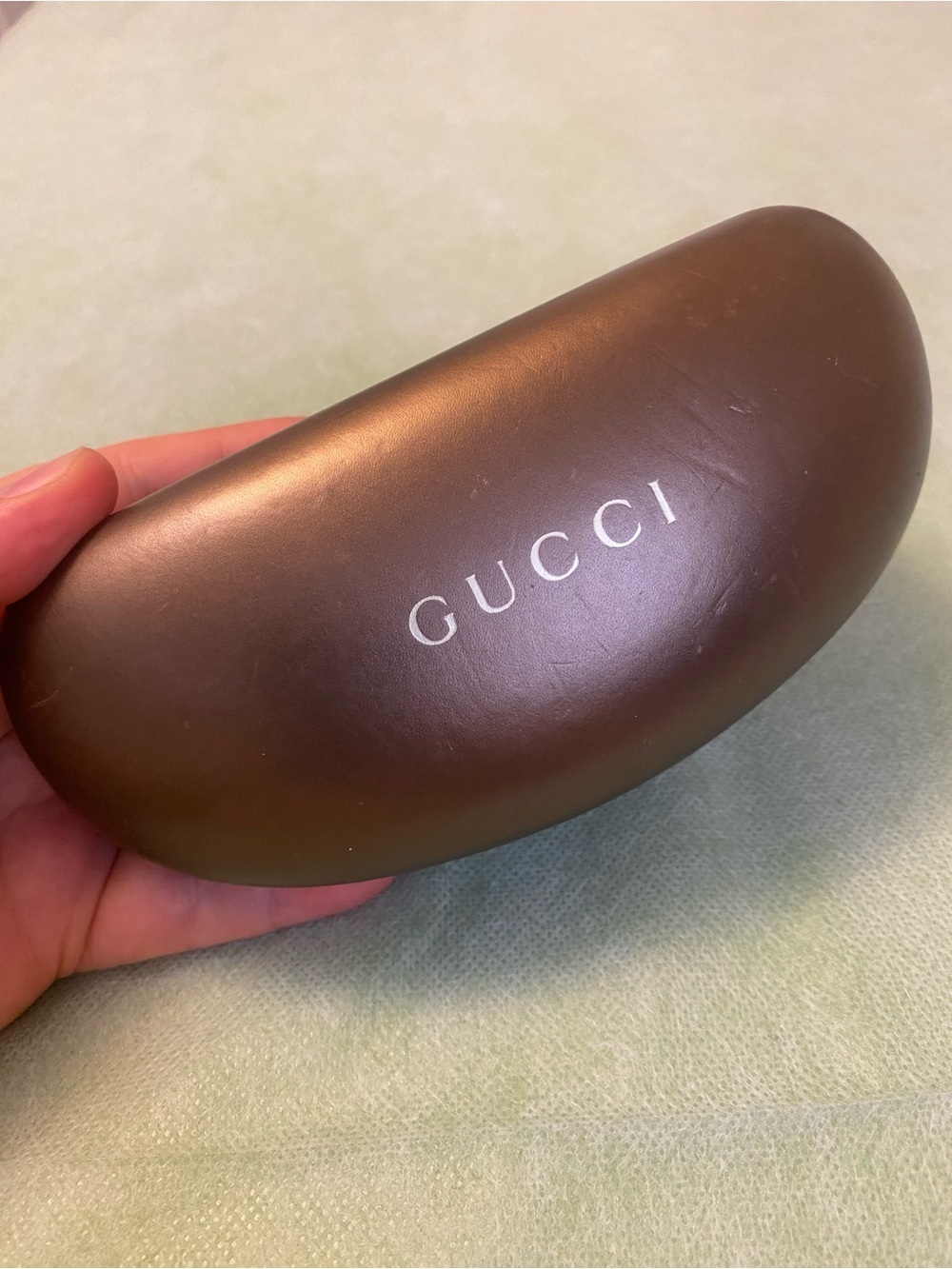 Vintage (90’s) Gucci Brown Hard Shell Sunglasses Case. Authentic